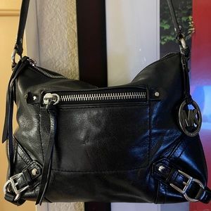 Michael Kors black leather shoulder bag